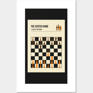 The Scotch Game Chess Openings Art Poster in a minimal style. Posters and Art